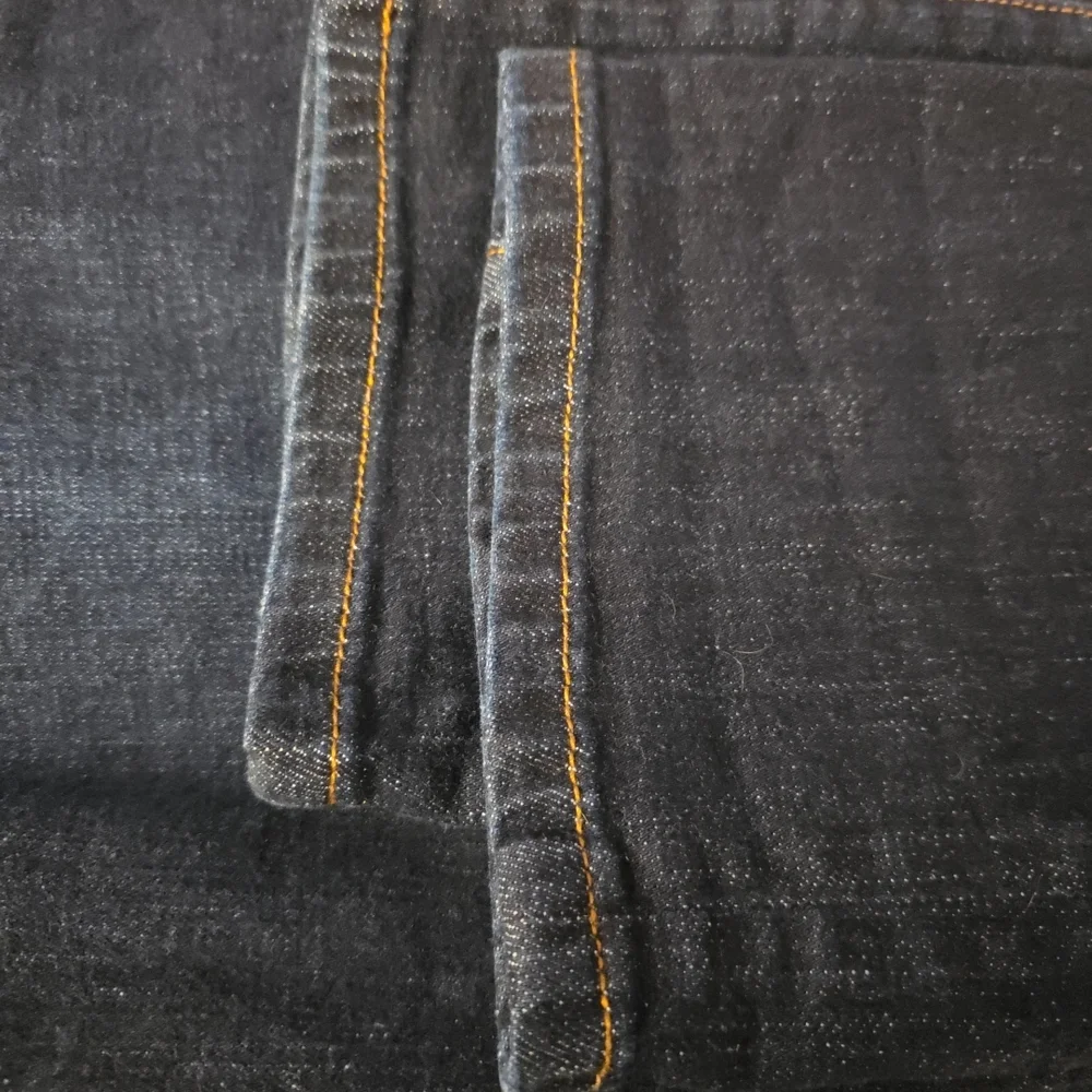 New CAbi Dark Blue High Straight Women's Jeans Size 12 32 5 Pkt Soft Denim - Picture 6 of 7